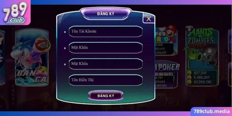 Tặng Code 50K | Nhận Ngay Ưu Đãi Hấp Dẫn Từ 789Club 2 Điền đầy đủ thông tin đăng ký để tạo lập tài khoản nhận thưởng